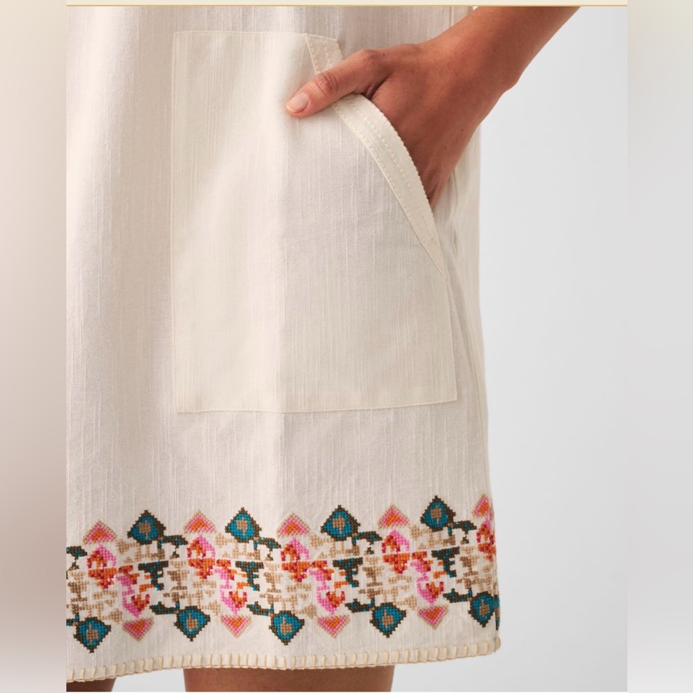 Faherty Dress Hailee Dress Embroidered Sleeveless Dress Sz M (NWOT) - Picture 4 of 8